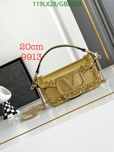 Valentino Garavani Gold Embellished Shoulder Bag - 4A Quality Genuine Leather