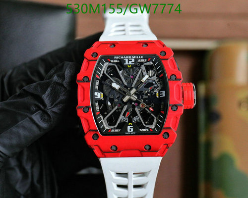 Richard Mille GW7774 Automatic Watch - Red & White Sapphire Glass 46mm