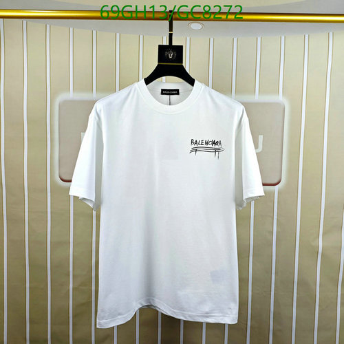 Balenciagaa White Cotton T-Shirt with Logo Print, Short Sleeves (Size S-3XL)