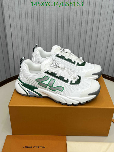 Louis Vuitton Men's Casual Comfort Sneakers - White & Green Cowhide Trainers