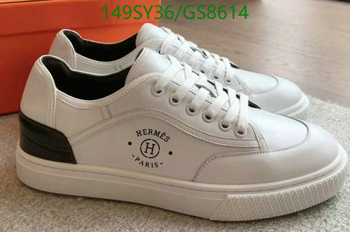 Hermes Men's White Leather Sneakers with Crocodile Embossed Detail