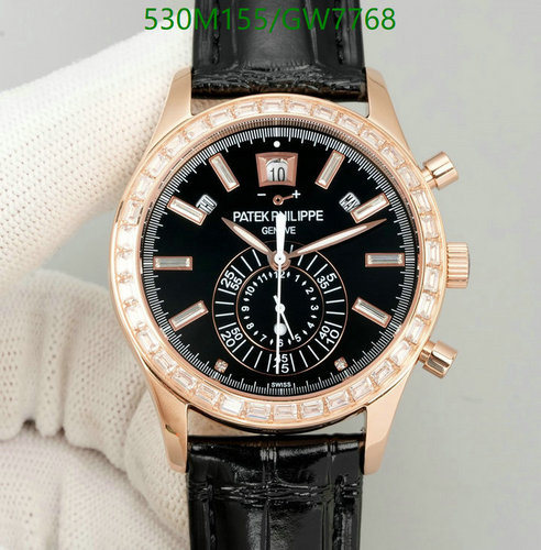 Patek Philippe Geneve Automatic Mechanical Watch - Rose Gold & Black Croc Strap