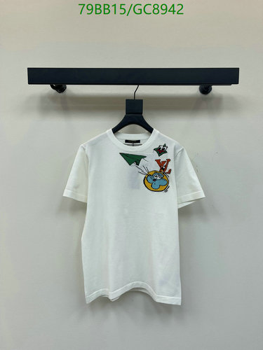 Louis Vuitton Men's White Cotton T-Shirt with Playful Graphic Print