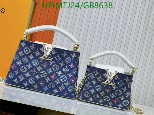 Louis Vuitton Denim Leather Handbag - Stylish Crossbody with Iconic Monogram