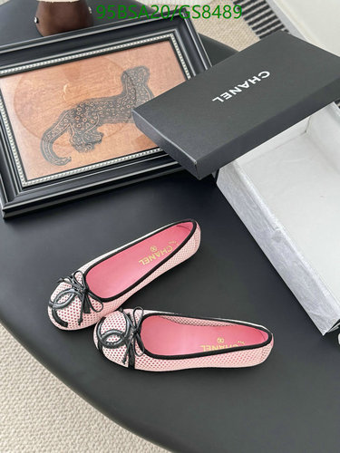 Chanel Women's Classic Pink Ballet Flats with CC Logo and Bow Detail