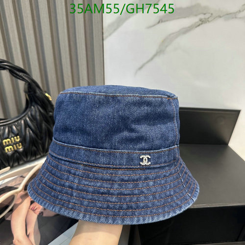 Chanel Denim Bucket Hat with Crystal CC Logo - Stylish & Comfortable Headwear