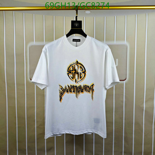 Balenciagaa Men's White Cotton T-Shirt with Graphic Logo - Sizes S to 3XL