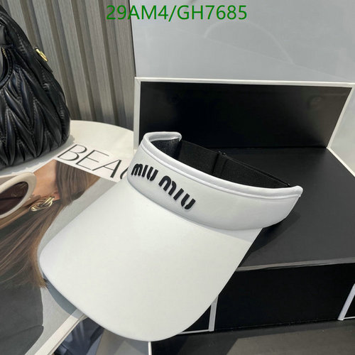 Miu Miu White Visor Hat with Embroidered Logo - Stylish Sun Protection