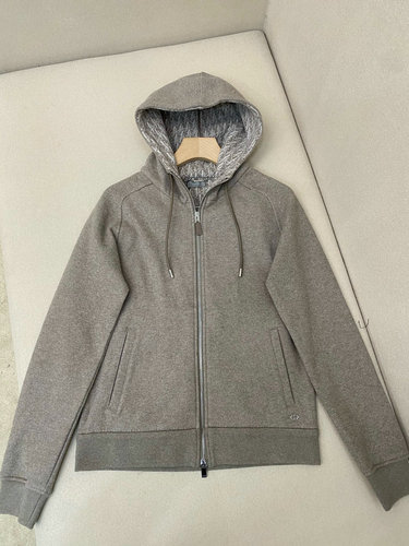 Dior Unisex Cashmere Cotton Zip-Up Hoodie - Comfortable & Stylish
