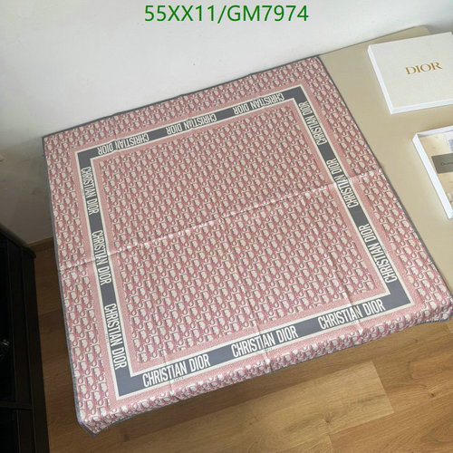 Christian Dior Silk Scarf - Luxurious Pink Oblique Pattern, 90x90CM