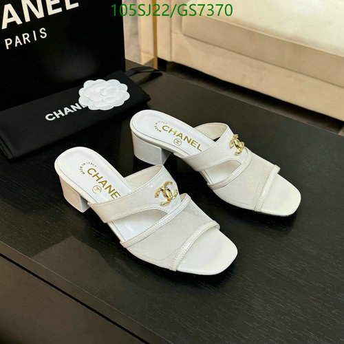 Chanel Women's Elegant Sheepskin & Leather Sole Block Heel Mules, White