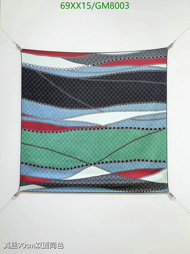 Gucci Silk Scarf with Chain-Patterned Design - 90cm x 90cm