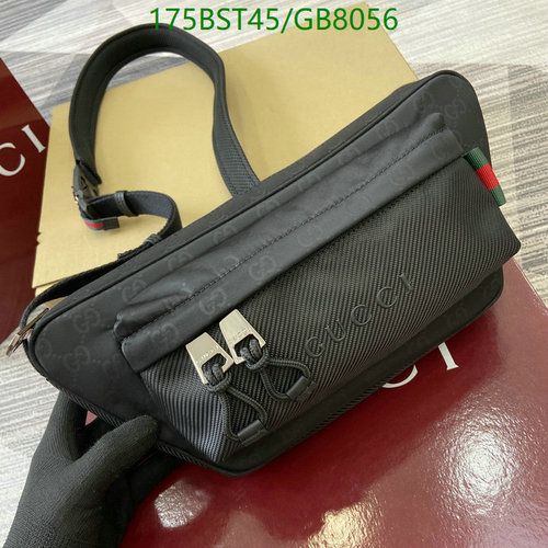 Gucci Black GG Canvas Belt Bag with Signature Web Stripe - Unisex