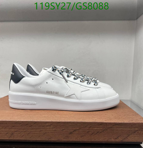 Golden Goose Purestar White Leather Sneakers with Chain Laces for Women