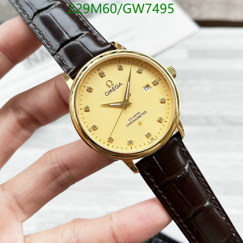 Omega Co-Axial Chronometer Watch with Sapphire Glass and Leather Strap