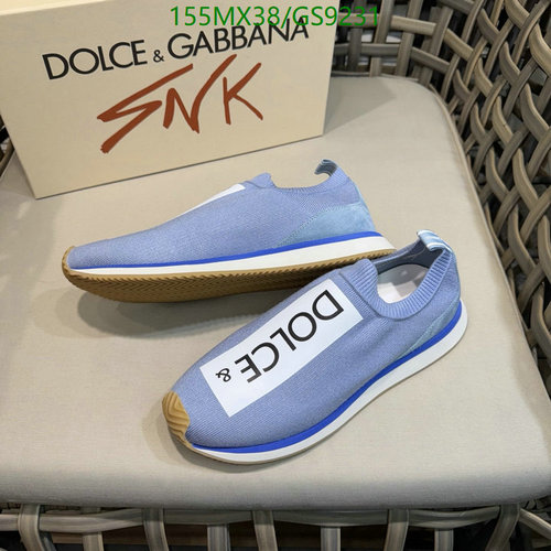 Dolce & Gabbana Men's Slip-On Sneakers - Blue Cowhide with Logo Detail