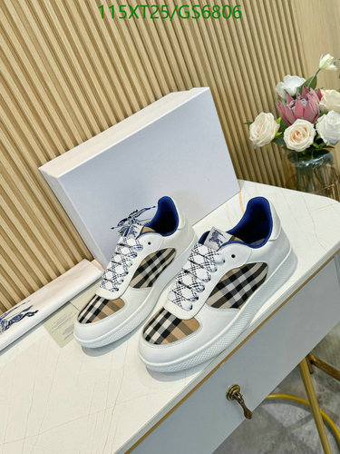 Burberry Men's Iconic Check Leather Low-Top Sneakers