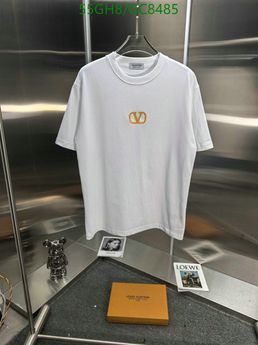 Valentino Men's Cotton T-Shirt with Embroidered VLogo Signature, White