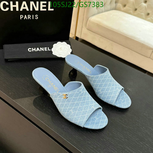 Chanel Women's Light Blue Denim Mules - Elegant Sheepskin & Leather Sole Heels