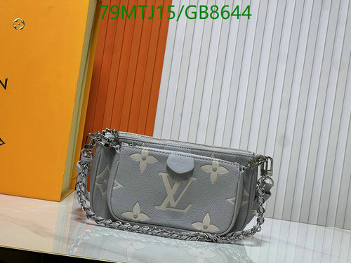 Louis Vuitton Multi Pochette Accessoires in Embossed Gray Leather