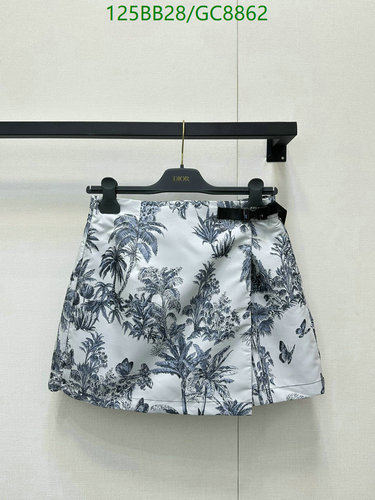 Dior Women's Tropical Print Cotton Mini Skirt - Elegant A-line Design
