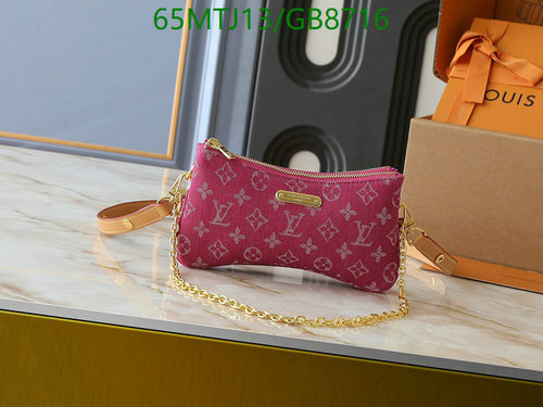 Louis Vuitton Crossbody Bag in Monogram Denim with Leather Trim - Compact & Stylish