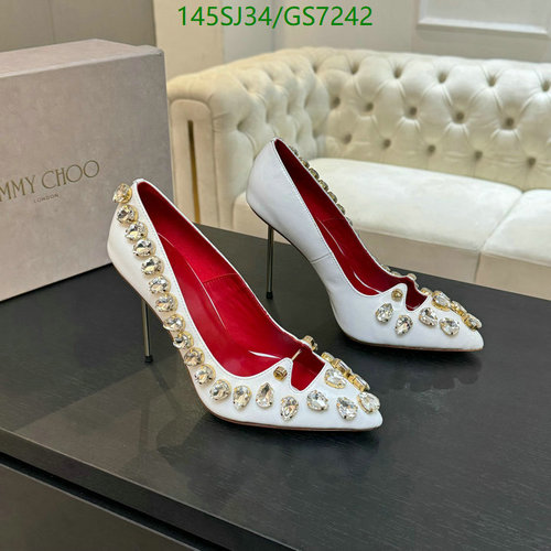 Jimmy Choo Bing Crystal-Embellished Patent Leather Pumps - White