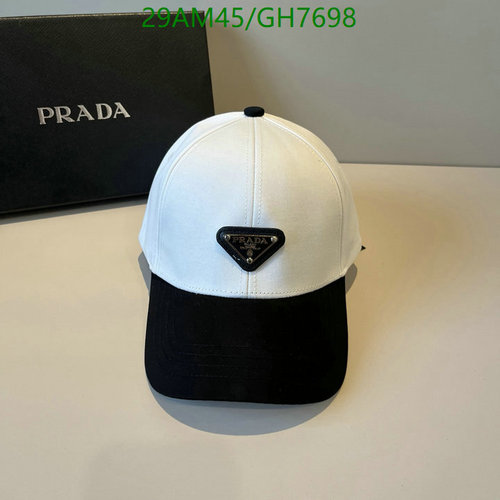 Prada Two-Tone Baseball Cap with Iconic Triangle Logo - Stylish & Adjustable