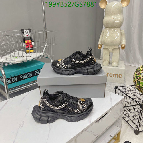 Balenciaga Triple S Chain Sneakers - Black Chunky Platform Trainers for Unisex