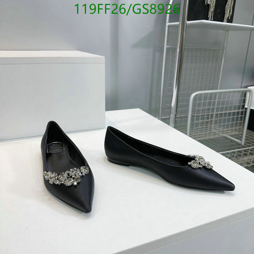 Roger Vivier Women's Pointed-Toe Crystal-Embellished Black Sheepskin Flats