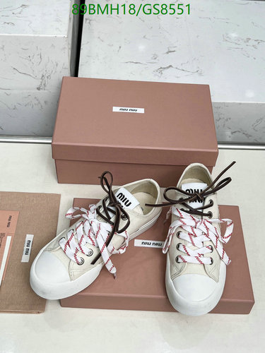 Miu Miu Women's Canvas & Sheepskin Low-Top Sneakers with Striped Laces