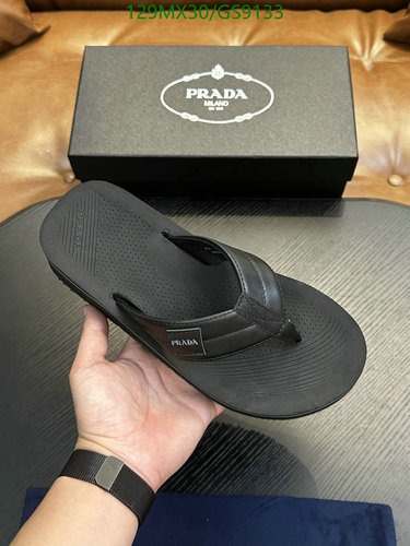 Prada Men's Luxurious Cowhide Flip-Flops - Stylish & Comfortable Summer Sandals