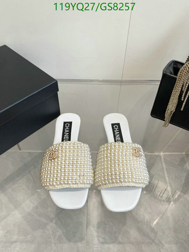 Chanel Women's Pearl Embellished Sheepskin Slides - Elegant & Comfortable