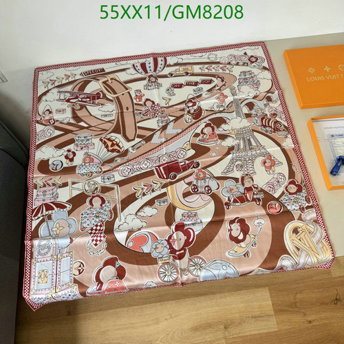 Louis Vuitton Silk Square Scarf - GM8208 Paris-Themed Luxury Accessory