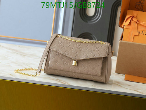 Louis Vuitton Louisette Pochette Bag - Genuine Leather Crossbody with Gold Chain