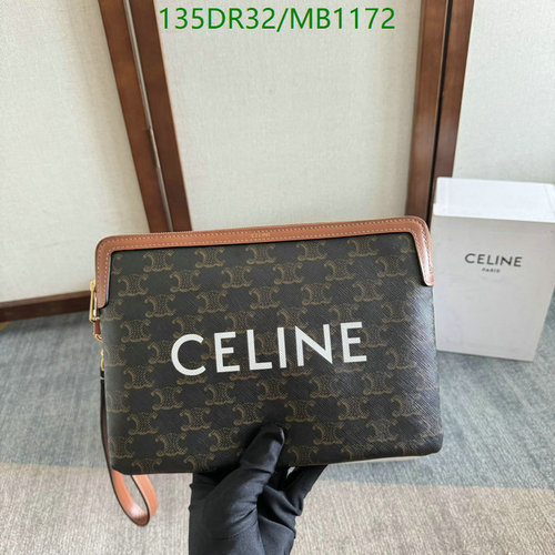 Celine Triomphe Canvas Pouch with Wrist Strap - Stylish & Versatile