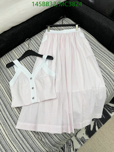 Chic Striped Cotton Two-Piece Set for Women - Stylish Crop Top & Midi Skirt