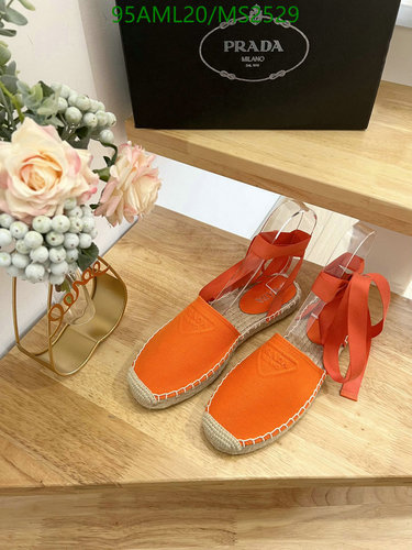 Products 6 Prada Women's Orange Fabric Espadrille Flats - Comfortable & Stylish EU 35-41