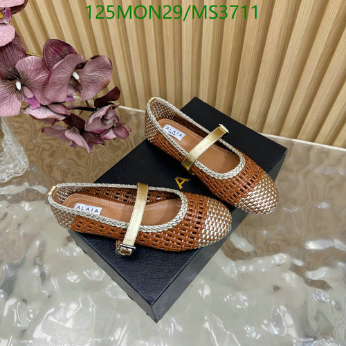 ALAIA Women's Woven Leather Ballerinas with Ankle Strap - EU35-42