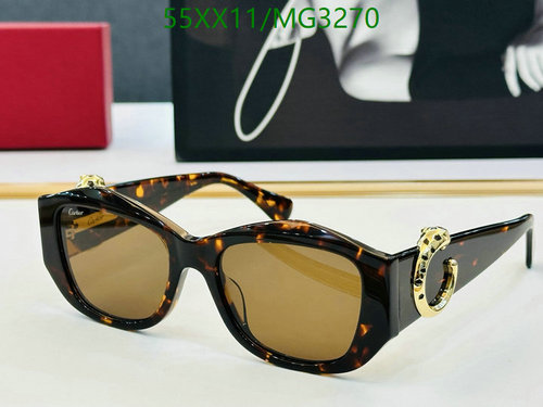 Cartier Elegant Tortoiseshell Sunglasses with Panther Embellishment MG3270