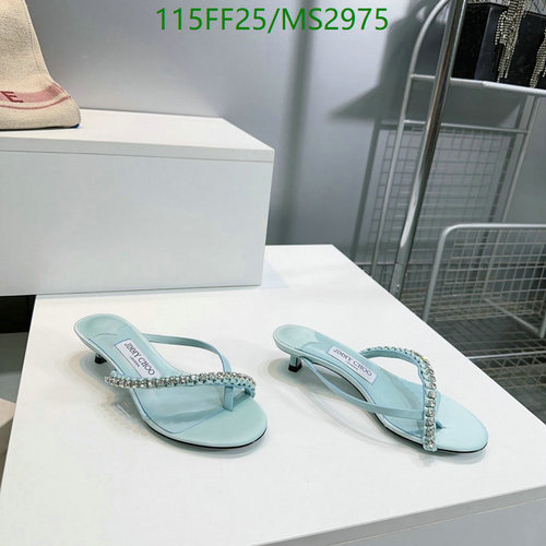 Jimmy Choo Women's Azure Blue Thong Sandals with Crystal Embellishments