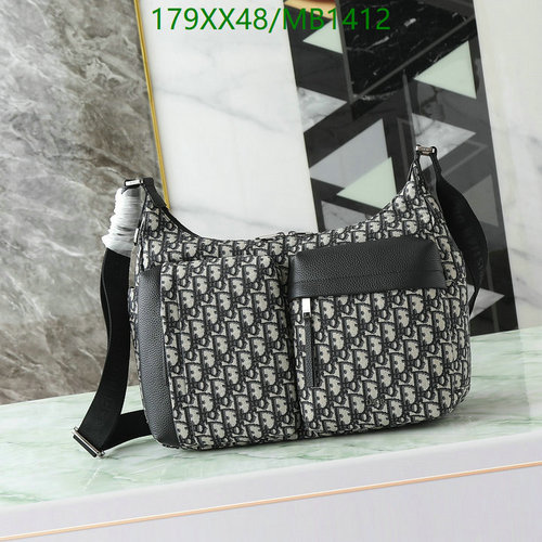 Dior Hobo Bag with Oblique Canvas & Leather Trim - Stylish & Versatile