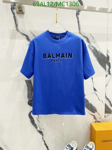 Balmain Paris Logo Embroidered Crewneck T-Shirt for Men