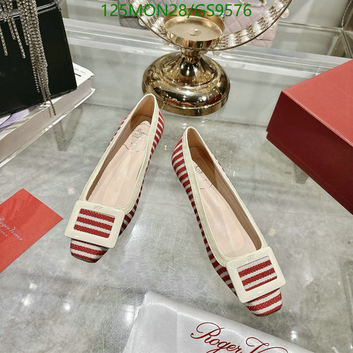 Roger Vivier Women's Viv' In The City Striped Ballerina Flats