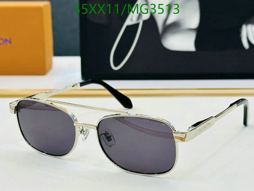 Louis Vuitton MG3513 Aviator Sunglasses - Stylish Silver Frame & Dark Lenses
