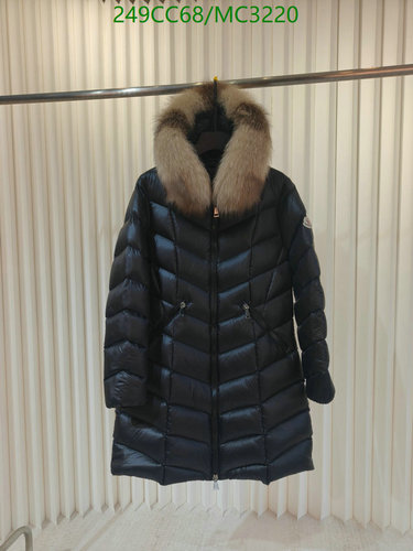 Moncler Elegant Women's Long Down Jacket with Real Fur Collar - Winter Warmth 4 Moncler Elegant Women's Long Down Jacket with Real Fur Collar - Winter Warmth