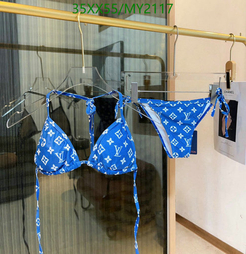 Louis Vuitton Women's Blue Monogram Triangle Bikini Swimsuit Set 5 Louis Vuitton Women's Blue Monogram Triangle Bikini Swimsuit Set