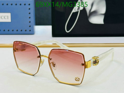 Gucci Chic Hexagonal Sunglasses for Women - Pink Gradient Lenses & Gold Accents