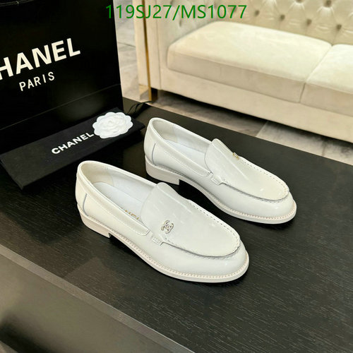 Chanel Women's Classic White Sheepskin & Cowhide Loafers - EU Sizes 35-41