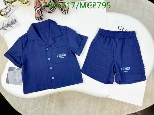Fendi Kids' Casual Two-Piece Outfit - Blue Short Sleeve Shirt & Shorts Set 5 Fendi Kids' Casual Two-Piece Outfit - Blue Short Sleeve Shirt & Shorts Set